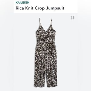 Kaileigh Rica Knit Cropped Jumpsuit Size Small